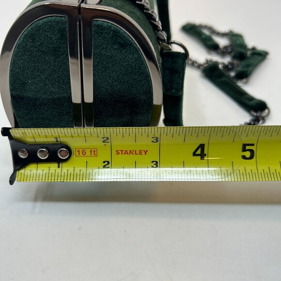 Topshop Velvet Cylinder Evening Bag Crossbody Tube Clutch w/ Chain Strap - Picture 13 of 14